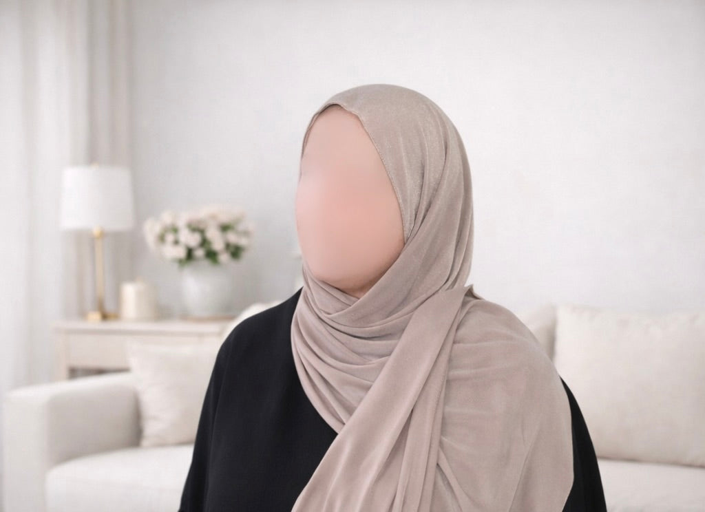 Hijab Jersey Premium BEIGE CHATAIN.