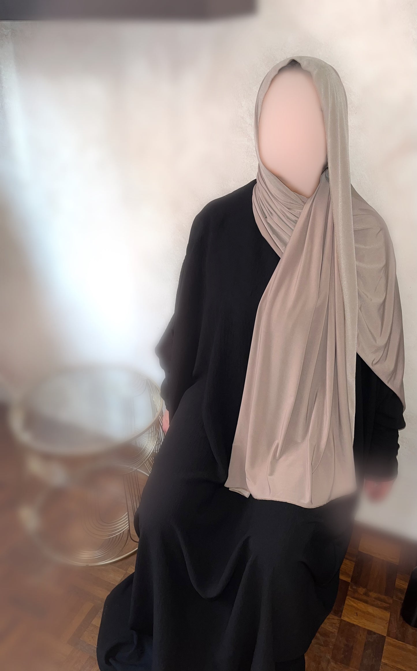 Hijab Jersey Premium BEIGE CHATAIN.