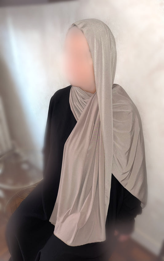Hijab Jersey Premium BEIGE CHATAIN.