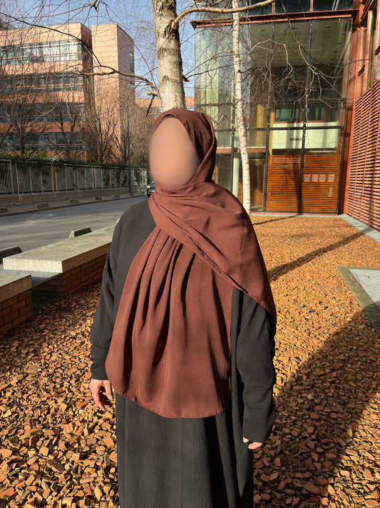 Hijab soie de Médine MARRON